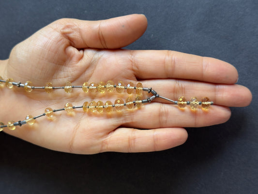 Stunning Necklace with warm sunny Citrin Rondelle and Silver