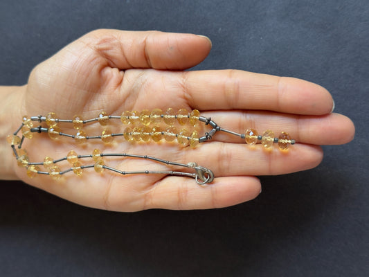 Stunning Necklace with warm sunny Citrin Rondelle and Silver