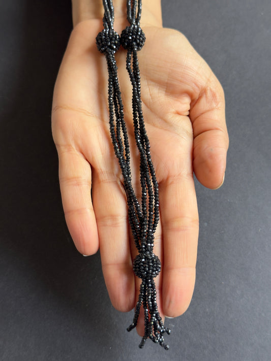 Gleaming like a night filled with stars - Spinel Necklace fac. Rondelle