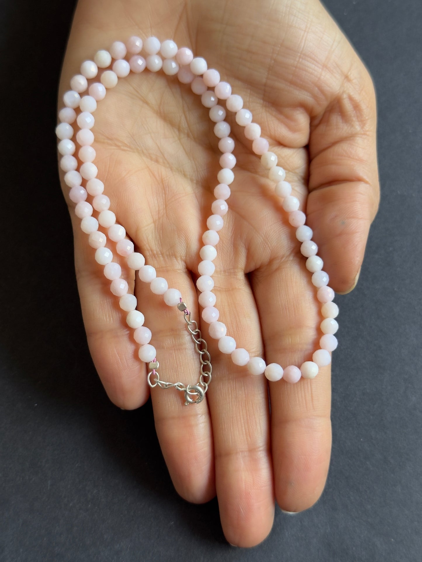 Mesmerizing Beauty of our Faceted Pink Opal Round Beads -47,77cts