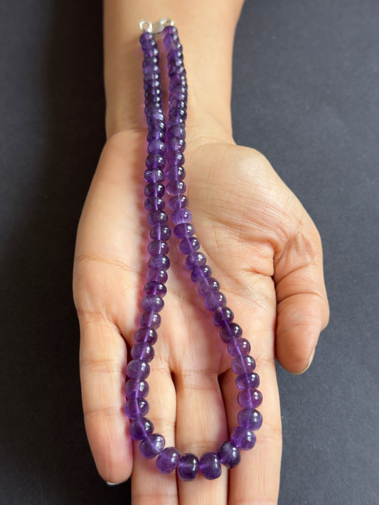Beautiful Amethyst Necklace Polished Rondelle 43cm.