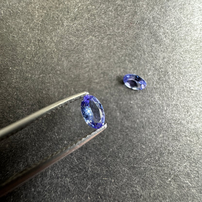 Purple Tanzanite Oval Loose Stone Pair, 1.28 ct, 5.5x3.5 mm – view 1 of 3