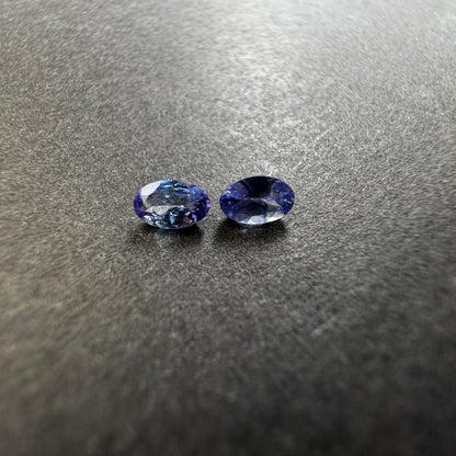 Purple Tanzanite Oval Loose Stone Pair, 1.28 ct, 5.5x3.5 mm – view 2 of 3