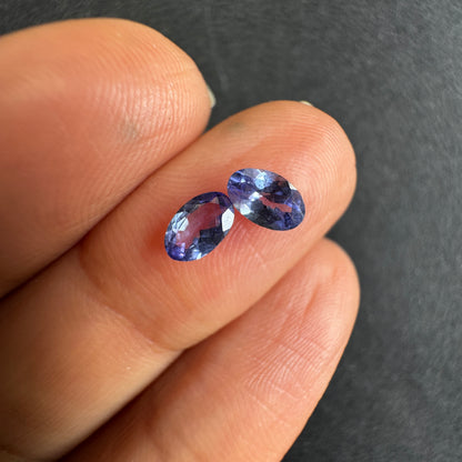Purple Tanzanite Oval Loose Stone Pair, 1.28 ct, 5.5x3.5 mm – view 3 of 3