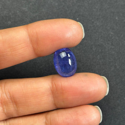 Blue Tanzanite Oval Cabochon, 7.64 ct, 14x10.3 mm – view 3 of 4