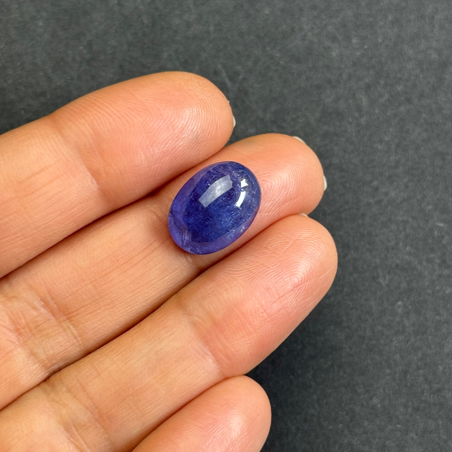 Delightful Indigo Blue Oval Tanzanite Cabochon - 7.64cts