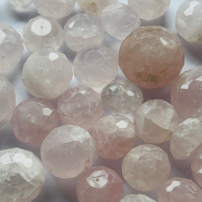 Pink Rose Quartz Round Faceted Beads – view 1 of 8