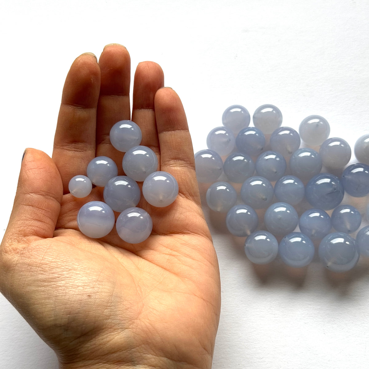 Blue Moonstone Round Beads – view 8 of 9
