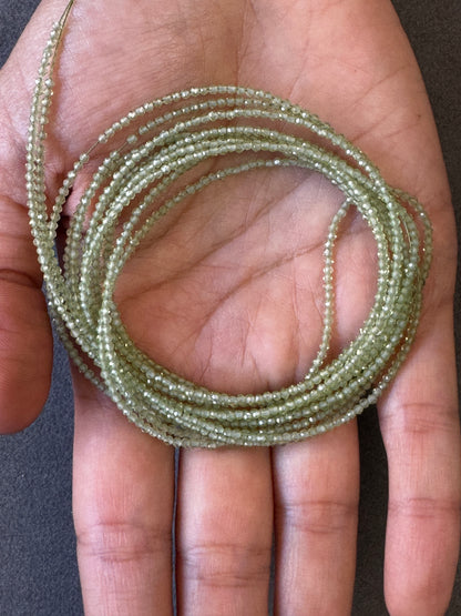 Natural Peridot Faceted Bead Strand 54.35cts – Green – Transparent – 200cm