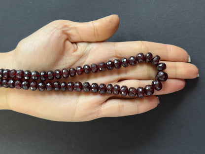 Red Garnet Round Faceted Beads, 341.16 ct, 8-10 mm, 41 cm – view 4 of 4