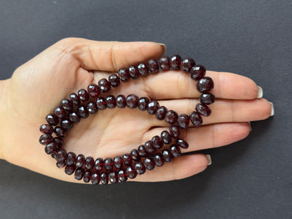 Red Garnet Round Faceted Beads, 341.16 ct, 8-10 mm, 41 cm – view 1 of 4