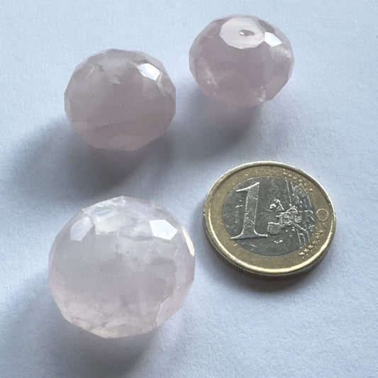 Pink Rose Quartz Round Faceted Beads – view 7 of 8