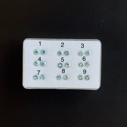 Blue Aquamarine Round Pendant Pair – view 1 of 2
