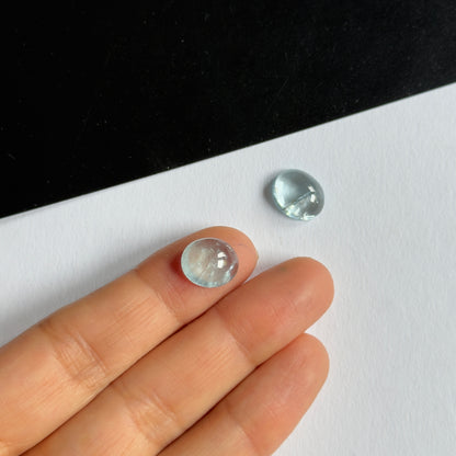 Cornflower Blue Aquamarine Oval Cabochon, 4.18-4.26 ct – view 3 of 6