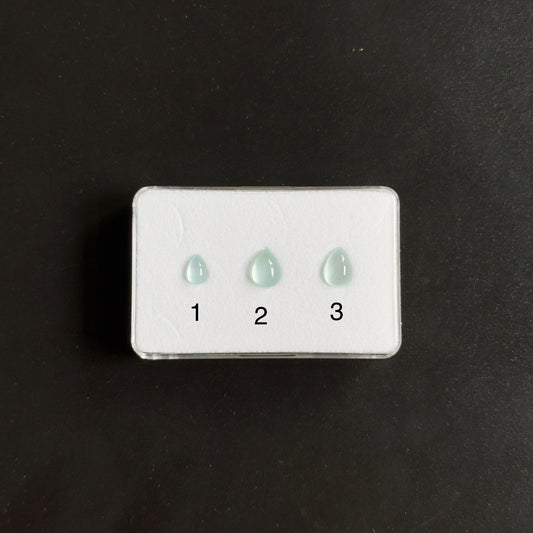 Sommerregenschauer mit Aquamarin-Cabochon-Tropfen! Wähle 3–2,74 Karat, 6 mm bis 8 mm