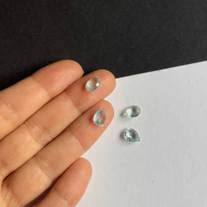 Blue Aquamarine Drop Faceted Beads – view 2 of 3