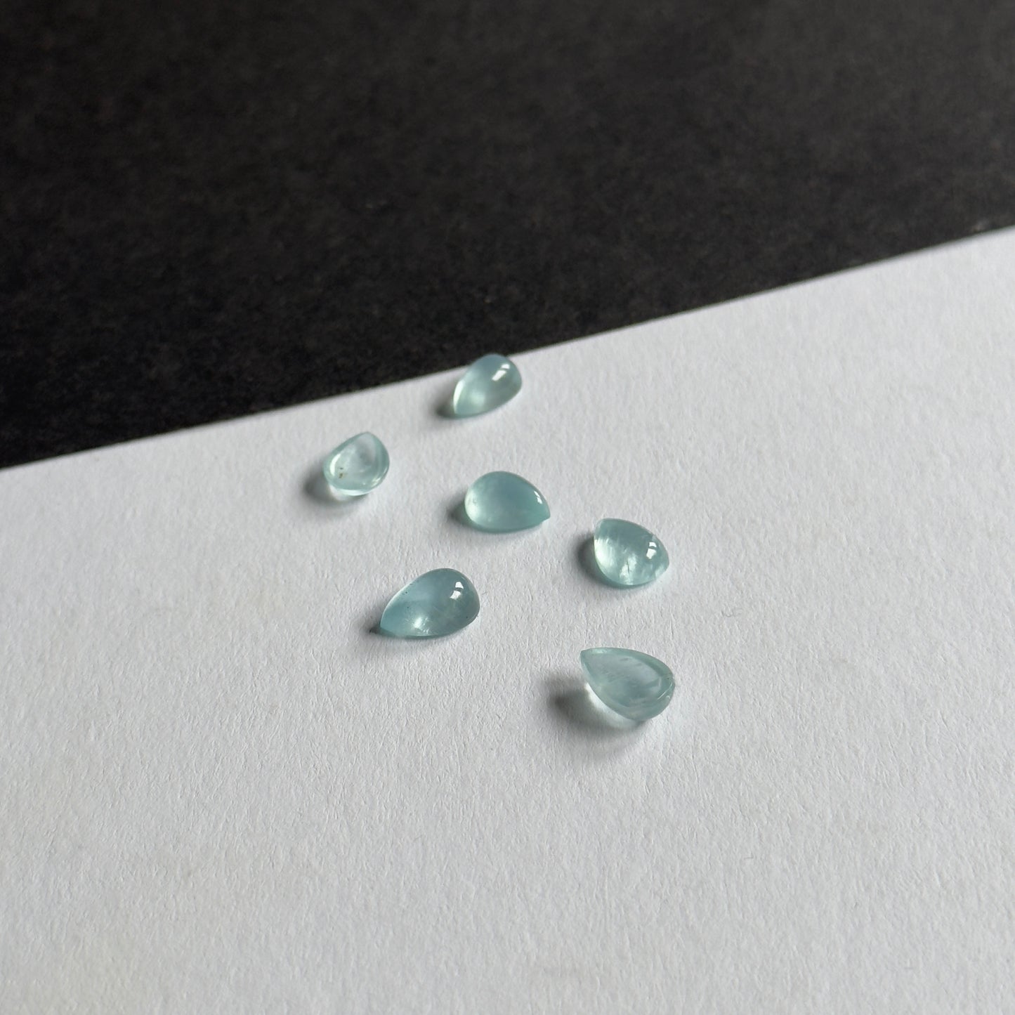 Aquamarine Cabochon Drops polished  Different Sizes