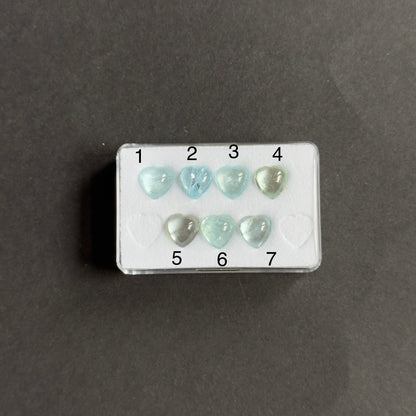 Blue Aquamarine Heart Cabochon – view 3 of 3