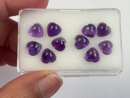 Lila Amethyst-Herz-Cabochon, 8 mm — Wählen Sie Ihren Stein