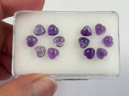 Violetter Amethyst-Herz-Cabochon, 6 × 6 mm — Wählen Sie Ihren Stein