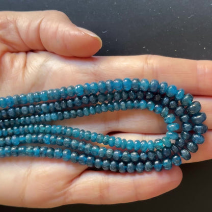 Deep Blue Apatite Rondelle Bead Strand, 40 cm, 3.5–6 / 5–7 mm
