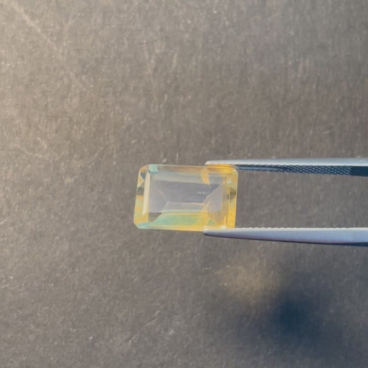 Citrine Lemon Yellow Rectangle Cut Faceted 13.8 x 9.6 mm 5.75 Carats