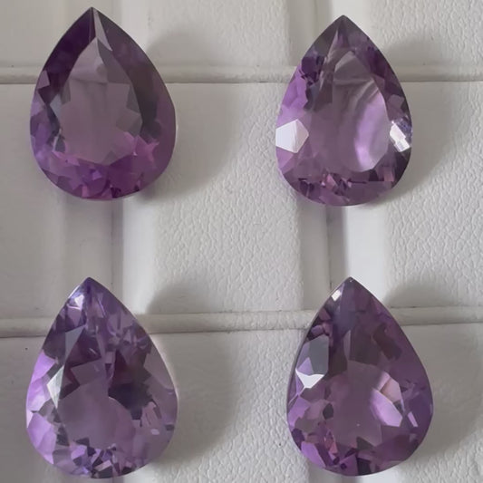 Amethyst Drop Cut Faceted Purple Gemstone With Choice