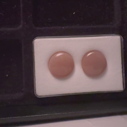 Mondstein-Cabochon-Paar, rund, 22,75 Karat, 15 mm