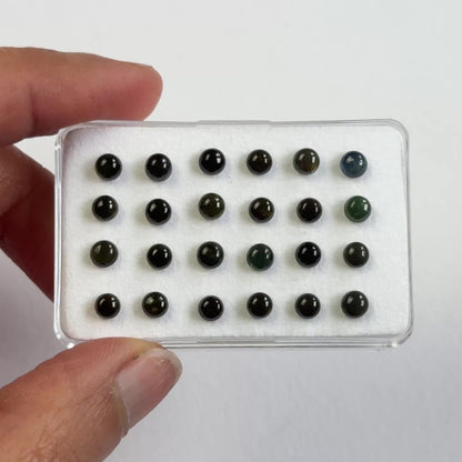 Green Tourmaline Round Cabochon, 4 mm — Choose Your Stone
