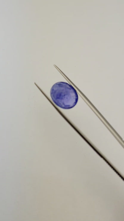Blauer Tansanit-Oval-Cabochon, 7,83 ct, 14,3 × 11,4 mm