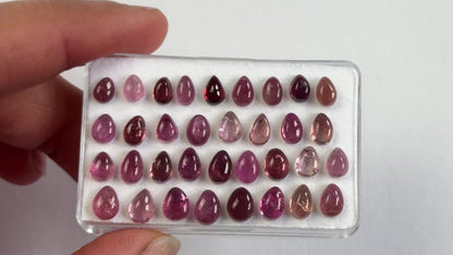 Rosa Turmalin Tropfen-Cabochon, 5–6,8 mm — Wählen Sie Ihren Stein