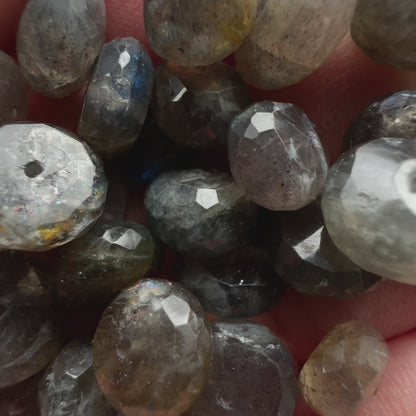 Blaue Labradorit-Perlen, gebohrt, 33 g Beutel