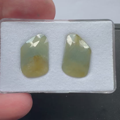 Mehrfarbiges Saphir-Phantasieschliff-Paar, 23,33 ct