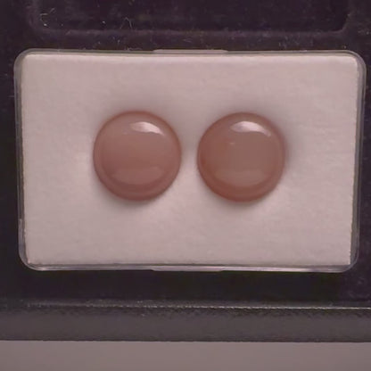 Mondstein-Cabochon-Paar, rund, 43,98 ct, 17 mm