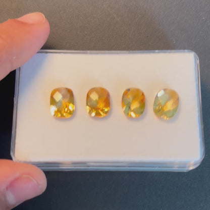 Gelber Citrin im Kissenschliff, facettiert, 9 × 7 mm — Wählen Sie Ihren Stein