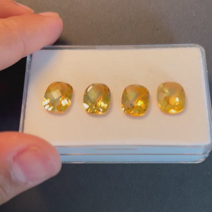 Gelber Citrin im Kissenschliff, facettiert, 9 × 7 mm — Wählen Sie Ihren Stein