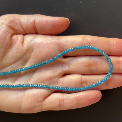 Deep Blue Apatite Rondelle Bead Strand, 40 cm, 3 mm