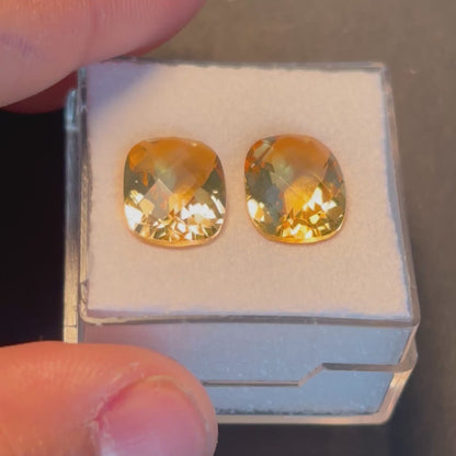 Gelbes facettiertes Citrin-Paar, 4,87 ct