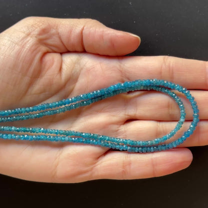 Blue Apatite Rondelle Bead Strand, 42 cm, 2.5–3.5 mm