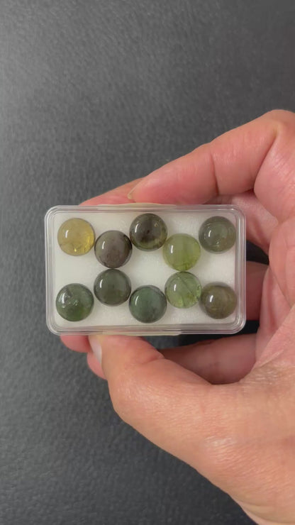 Multicolour Tourmaline Round Cabochon, 11 mm — Choose Your Stone