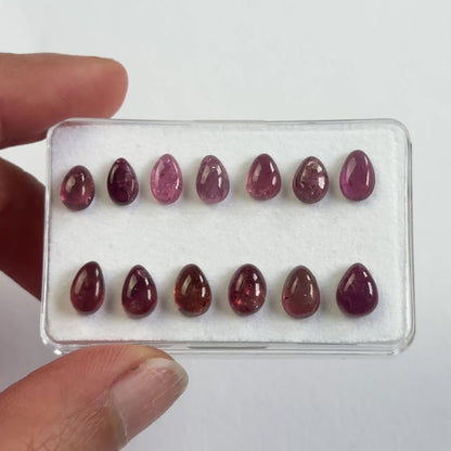 Rosa Turmalin Birnen-Cabochon, 7–8 mm — Wählen Sie Ihren Stein