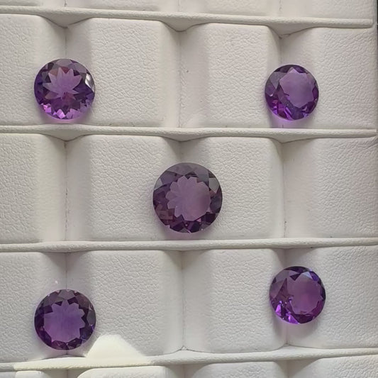 Amethyst Deep Enchanting Round Faceted Cut Stones With Choice