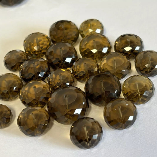 Wonderful Lemon Brown Citrine Faceted with Holes 11-20mm With Selection of 5pcs
