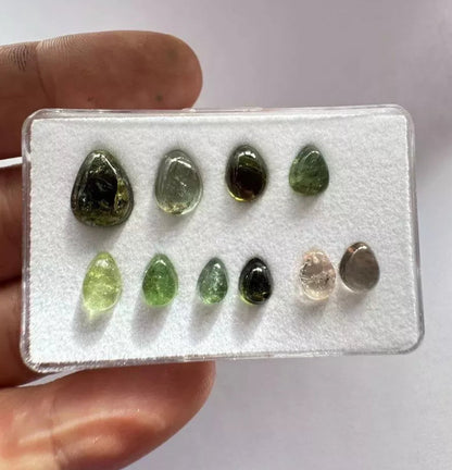 Green Tourmaline Teardrop Cabochon – view 1 of 8